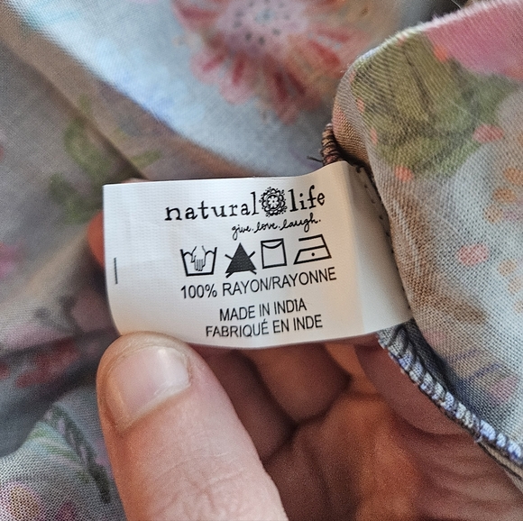 NWOT Natural Life Gigi Floral Midi Dress Blue Red Boho Floral Squareneck Hippie - Picture 12 of 12